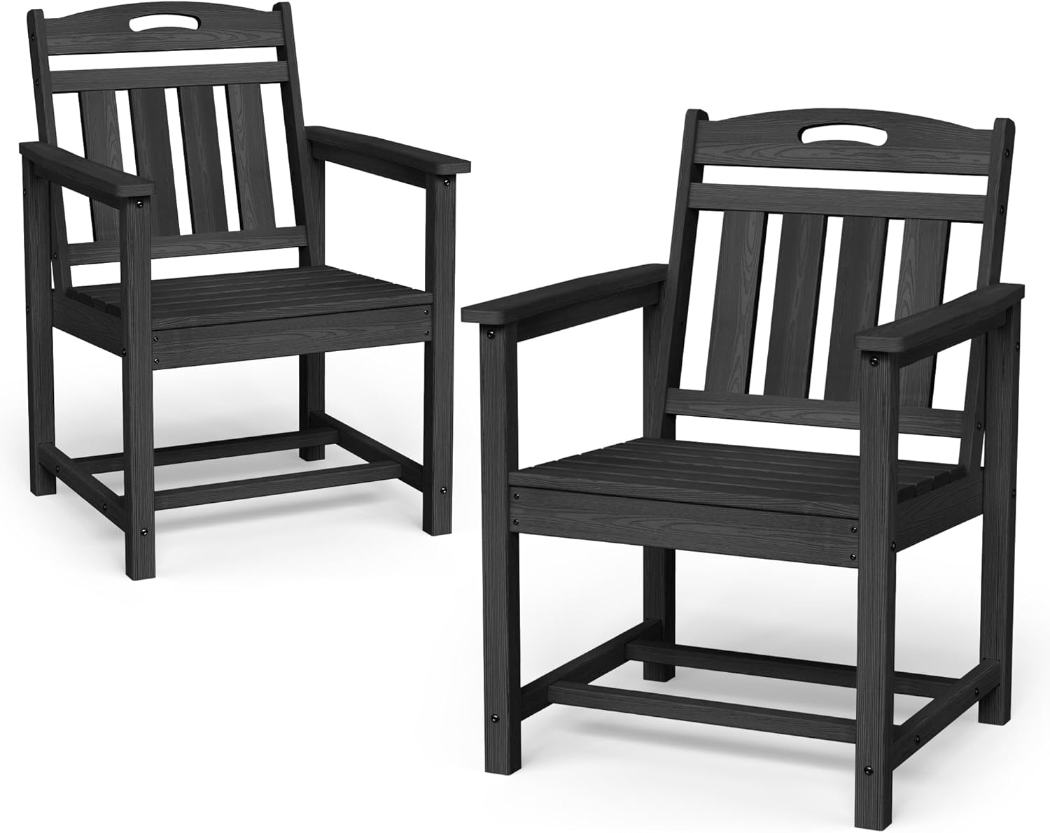 Weatherproof patio chairs set (2) in black