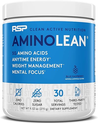 Miniatura 2 de AminoLean - Energía pre-entrenamiento (frambuesa azul 30 porciones) con AminoLean recuperación después del entrenamiento (sacador de 30 porciones)