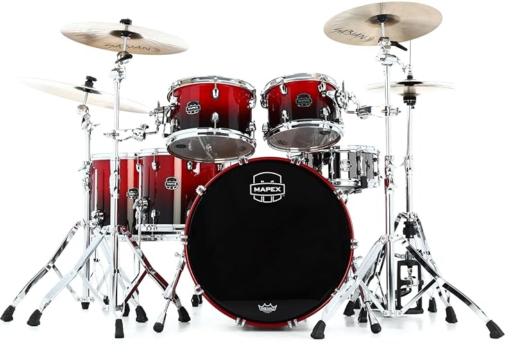 Mapex Saturn SR628XU 5-piece Studioease Shell Pack - Scarlet Fade