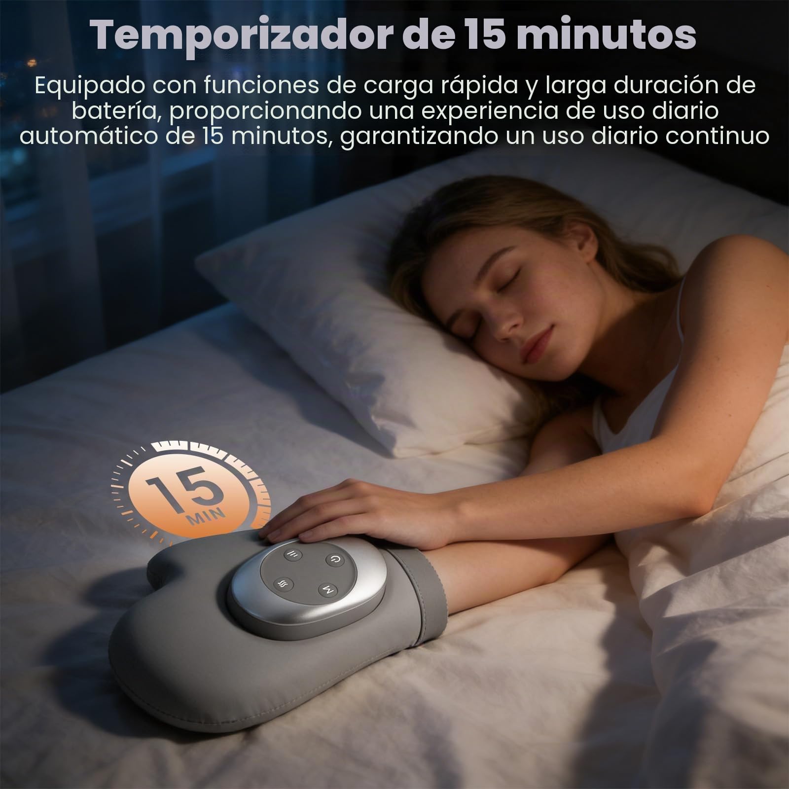 Masajeador de mano con calor y compresión, masajeador eléctrico para artritis y síndrome del túnel carpiano, alivio del dolor en manos y muñecas, relajación en casa/oficina