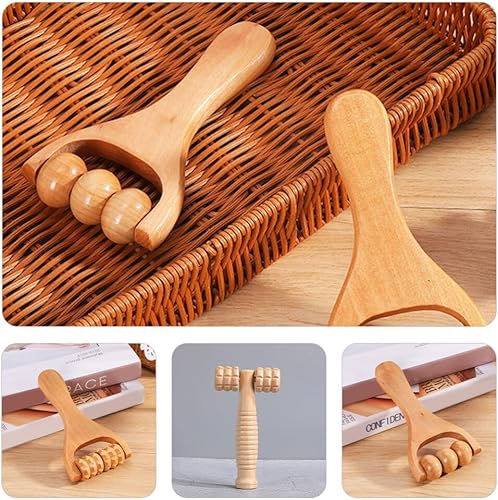 Miniatura 2 de Beavorty Rodillo de masaje de madera para la espalda, herramientas de masaje de madera, masajeador de madera, masajeador de madera para la espalda,