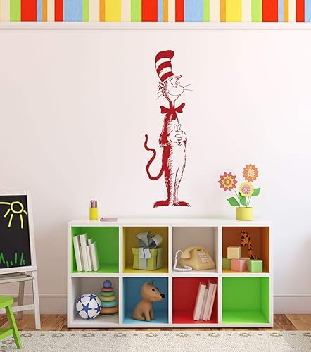 Miniatura 5 de The Cat In The Hat Silhouette Vinyl Wall Decal - Themed Character Home Decor for Children's Bedroom, Playroom, Nursery, Preschool, Library