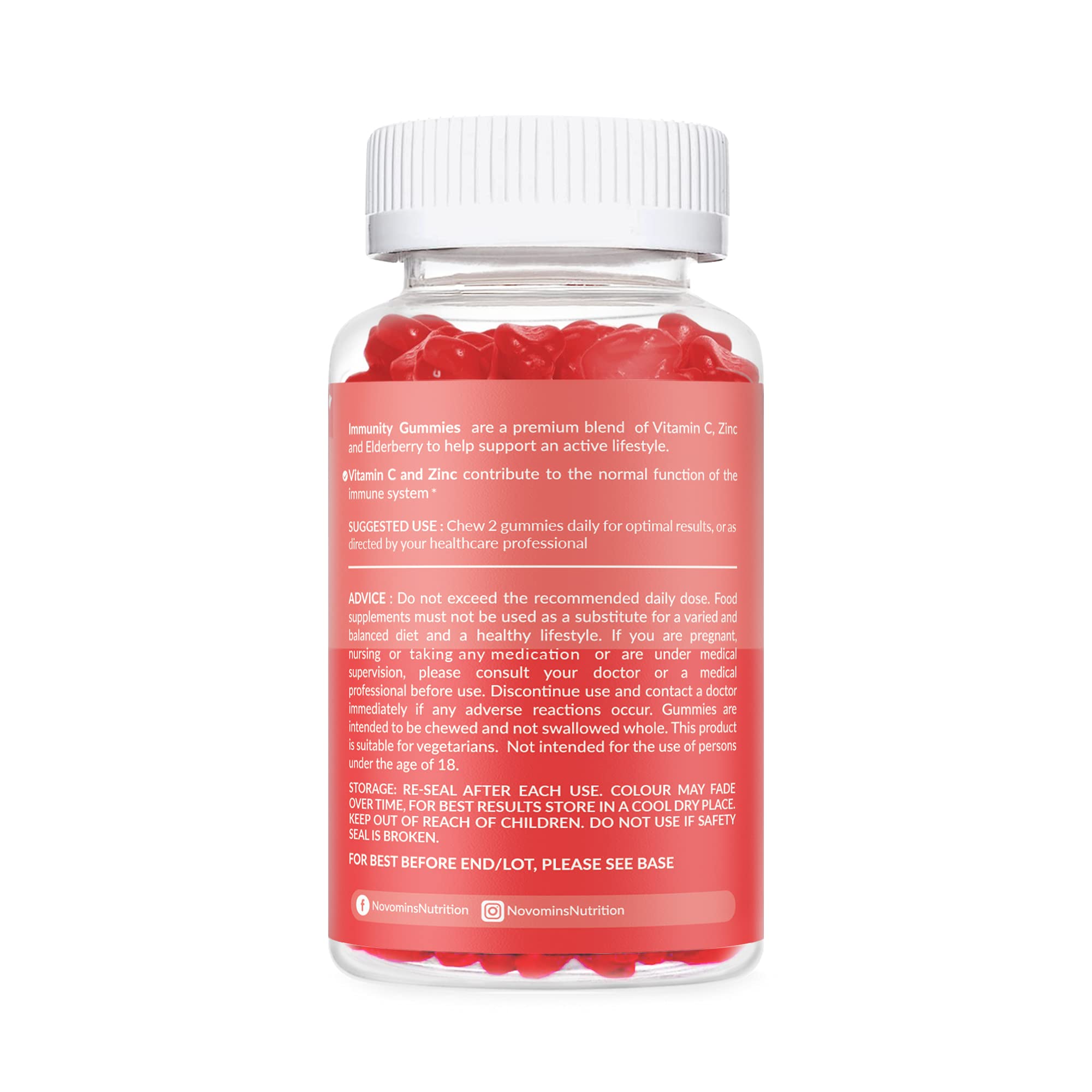Immunity Gummies Elderberry Zinc Vitamin C Gummies Vegan Gluten