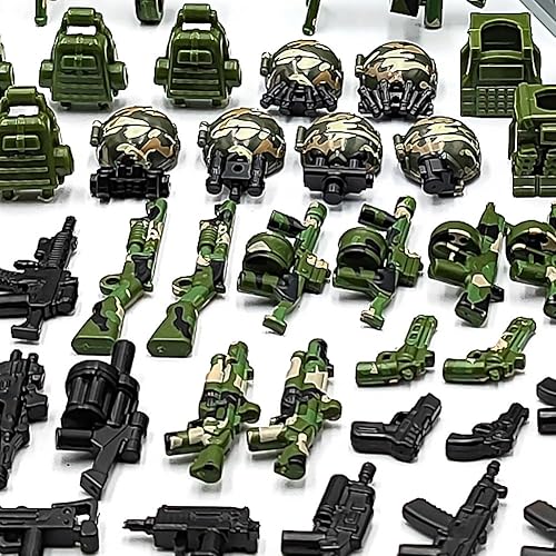 Miniatura 7 de Guns Military Base Post Camouflaged Army Battle Brick Toys Weapon Sets Accessories Compatible with Major Mini Figure for 6-12 Boys Gifts (Camouflage)