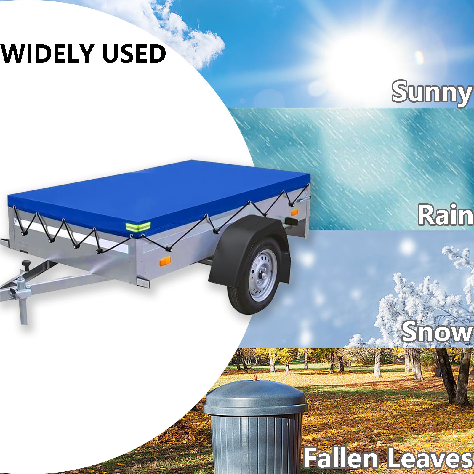 Copertura Per Rimorchio 214x122 Cm - Telone Impermeabile Oxford E PVC Con Occhielli