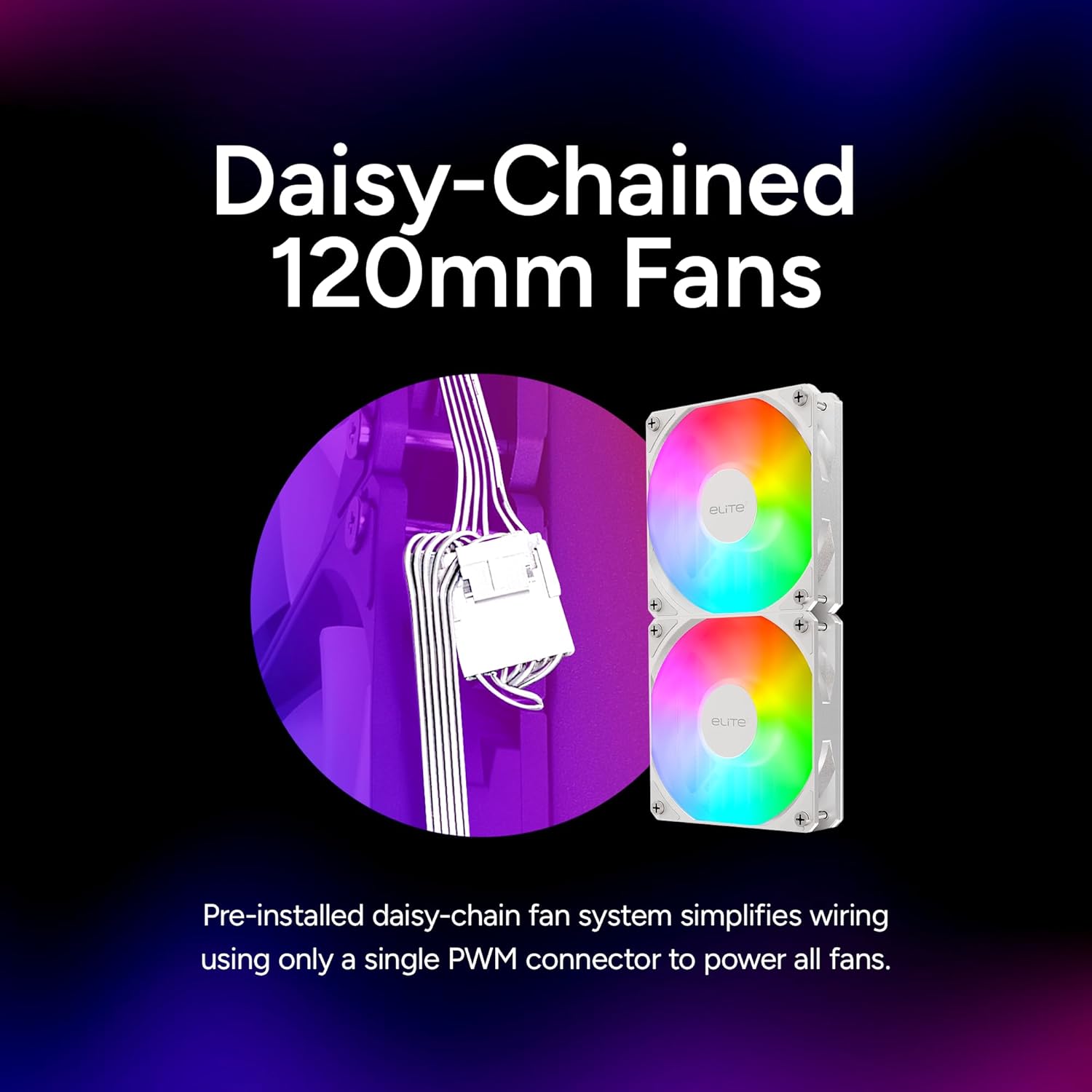 Cooler Master Elite Liquid 240 CPU AIO Cooler – 240mm Radiator, 2x ARGB PWM Fans, Dual-Chamber Pump Design, Ultra-Quiet High-Performance Cooling, AMD AM5/AM4 & Intel LGA 1851/1700, White