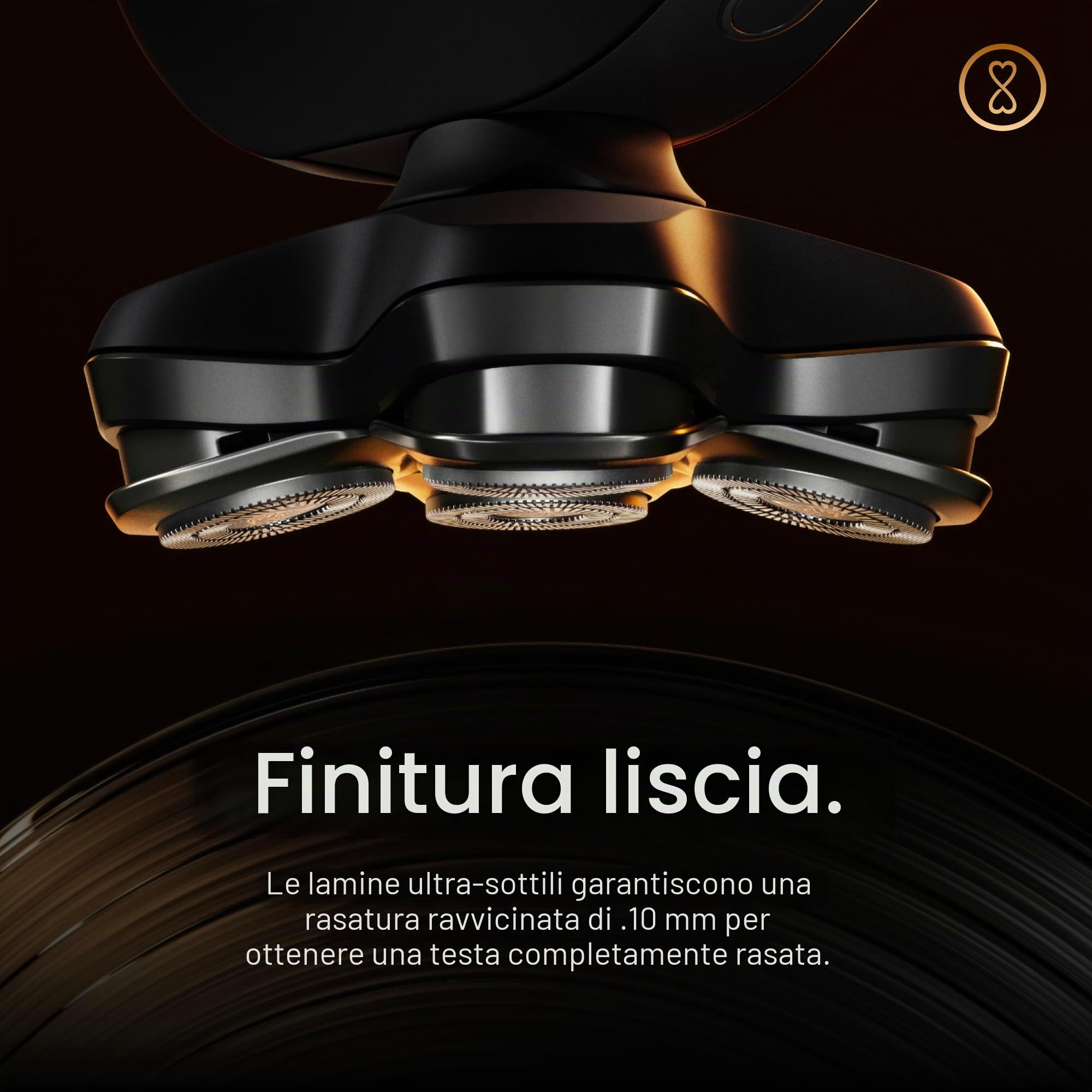 MANSCAPED® The Dome Shaver™ PRO Rasoio per uomini calvi – Design a cinque lame rotanti con tecnologia SkinSafe® e FlexAdjust, impermeabile, USB-C e ricarica wireless compatibile con Travel Lock