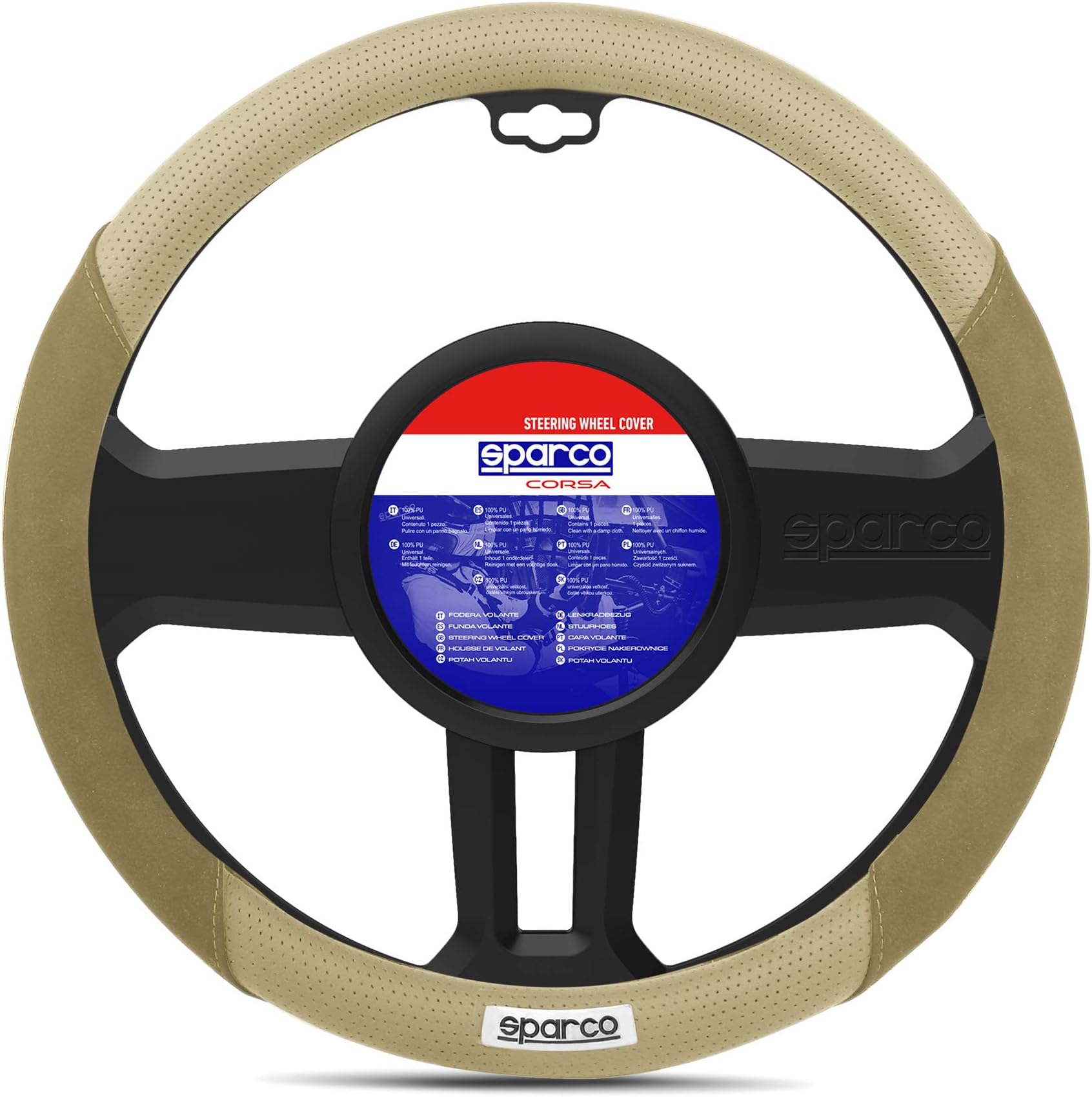 SPARCO Steering wheel cover in imitation suede. Beige SPC1112BE