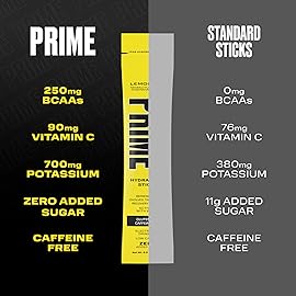 PRIME HYDRATION+ Sticks Lemonade | Hydration Powder Single Serve Sticks | Electrolyte Powder On The Go | Low Sugar | Caffeine-Free | Vegan | 16 Sticks