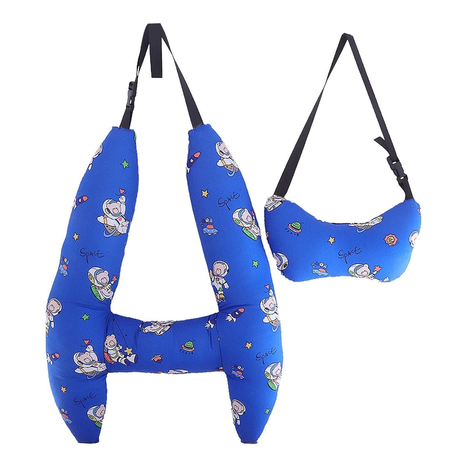 Cuscino da viaggio for auto, cuscino for sedile posteriore in stile H con personaggio dei cartoni animati, comodo poggiatesta for adulti e bambini in movimento(A)