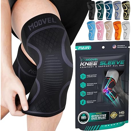 Cirka Knee Sleeve 2-Pack Compression Knee Brace for Running
