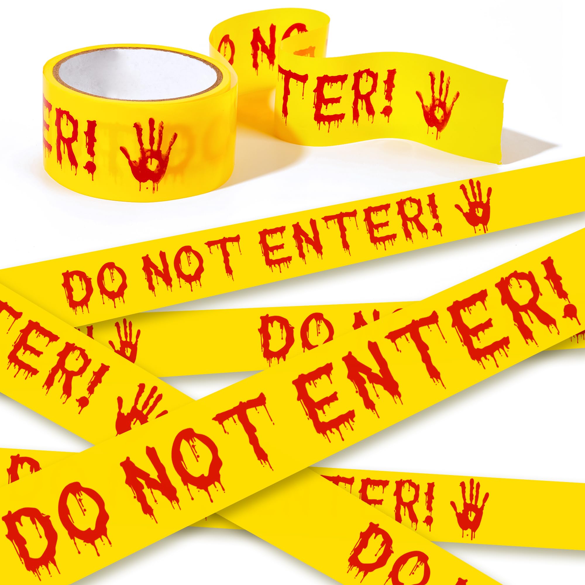 golshine Halloween Decorations Caution Tape,Hazard Warning tape,Yellow and Red Do Not Enter Barricade Safety Tape,Caution Tape Roll for Workplace Danger Areas Outdoor Haunted Houses Parties,25m*4.8cm