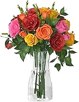 DerRose 8 Inch Clear Glass Flower Vase for Bouquets, Home Centerpieces, Wedding Decor & Gifts