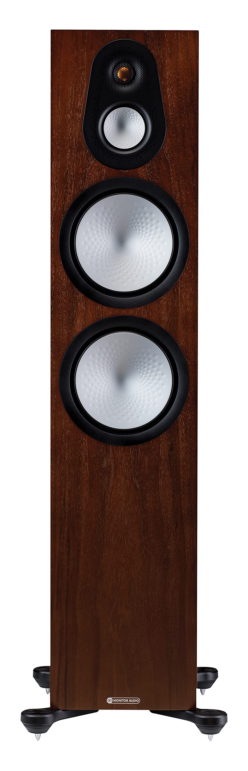 Monitor Audio Silver 100 7G – Coppia Di Altoparlanti Da Scaffale In Noce, Tweeter C-CAM Gold Dome E Basso Da 8 Pollici