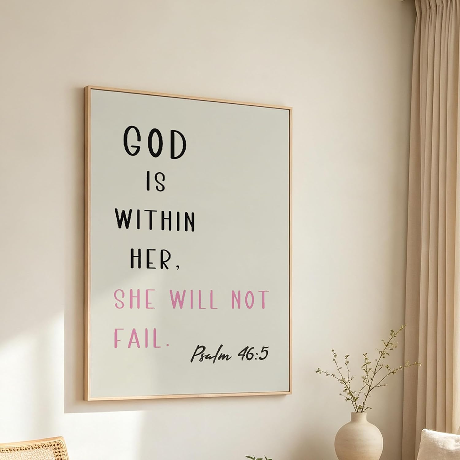 God Is Within Her Psalm 46:5 Inspirational Canvas Print Wall Art Unframed image 4