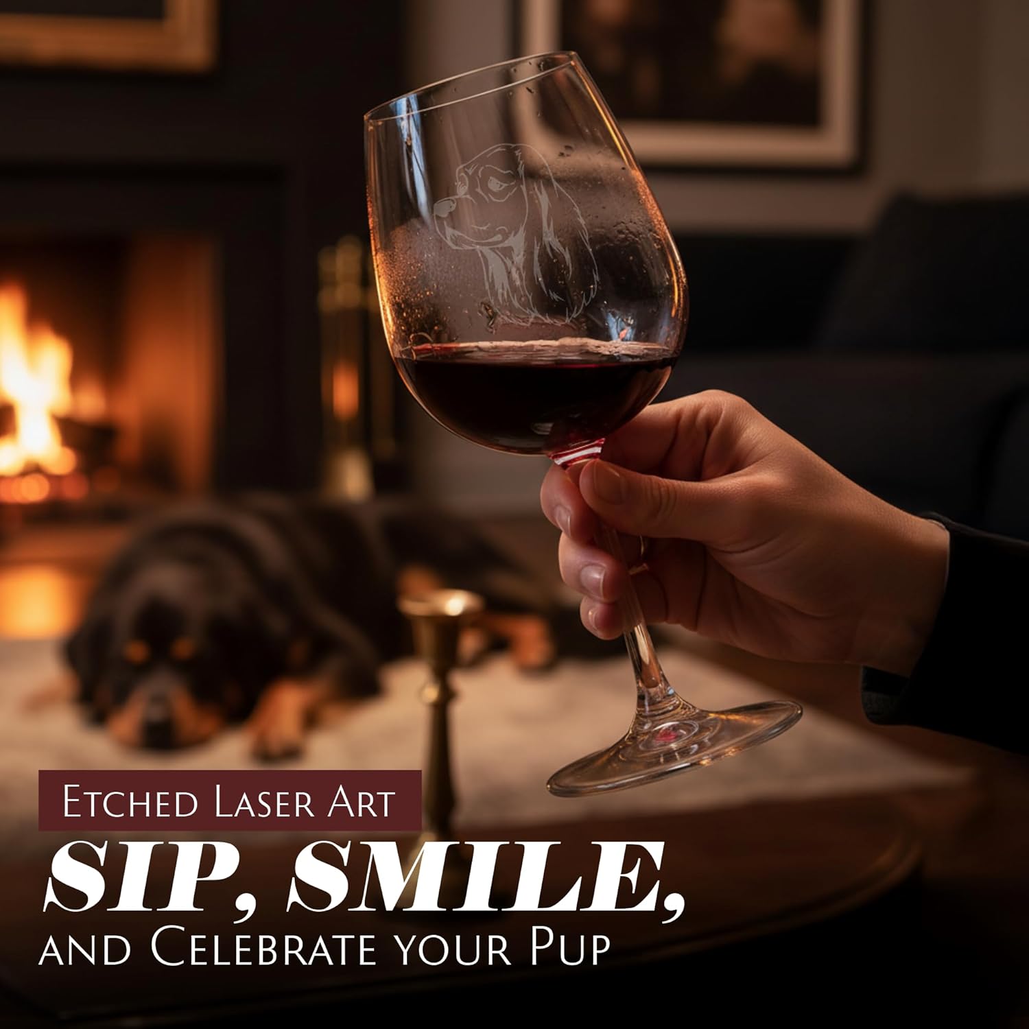 Cocker Spaniel Dog Personalized Custom Themed Etched All Purpose 12.75oz Wine Glass
