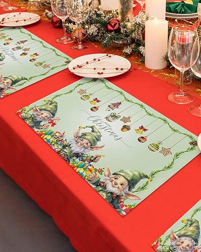 Vista 277 de Juego de 6 manteles individuales rojos para el día de San Valentín, diseño de corazón de San Valentín, resistentes al calor, lavables, manteles