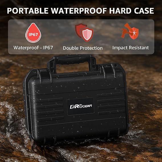 Case for DJI Osmo Pocket 3 Creator Combo, Waterproof Hard Travel Case for Pocket 3 Vlogging Camera, Shockproof Storage for DJI Mic 2, Battery Handle, ND Filters, Tripod and Accessories