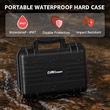 Case for DJI Osmo Pocket 3 Creator Combo, Waterproof Hard Travel Case for Pocket 3 Vlogging Camera, Shockproof Storage for DJI Mic 2, Battery Handle, ND Filters, Tripod and Accessories