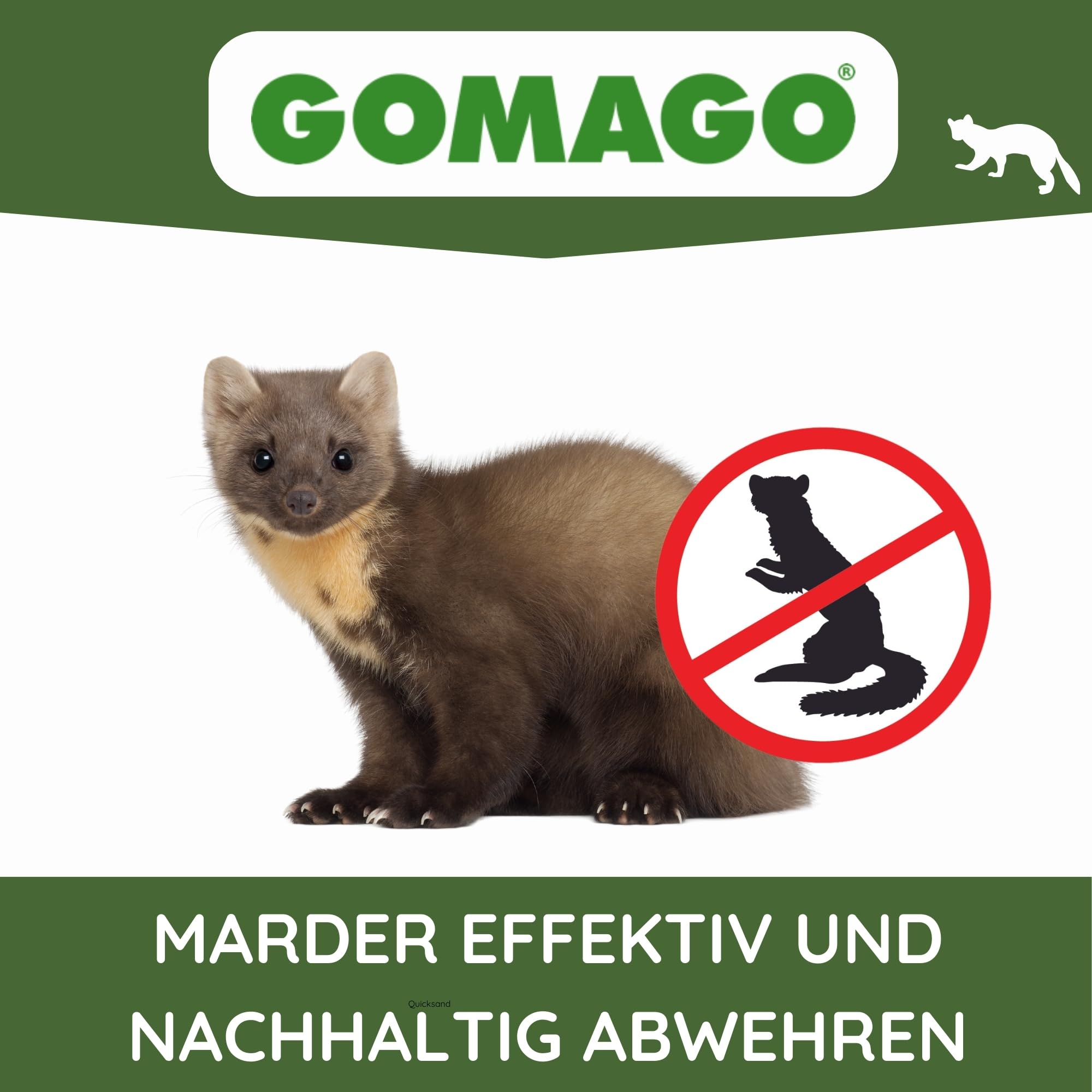 GOMAGO Marderschutz für Ihr Haus | zuverlässige und artgerechte Mardervergrämung durch Duftstoff | Alternative zu Marderschreck, Marderspray, Ultraschall u.ä. | [2 x 70g]