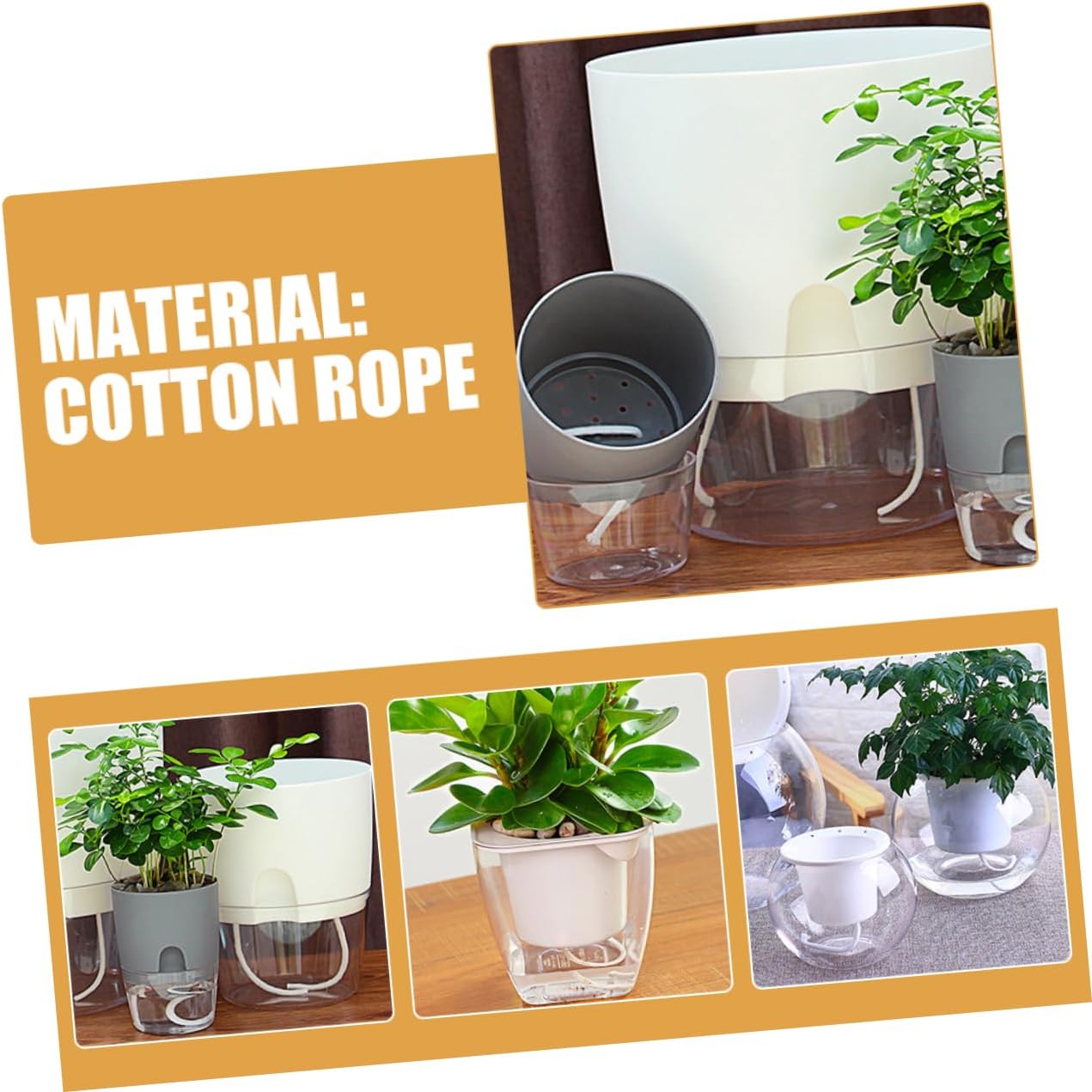Garneck Self Watering Cotton Rope for Plants, 1 Bundle Hydroponic Wick image 5