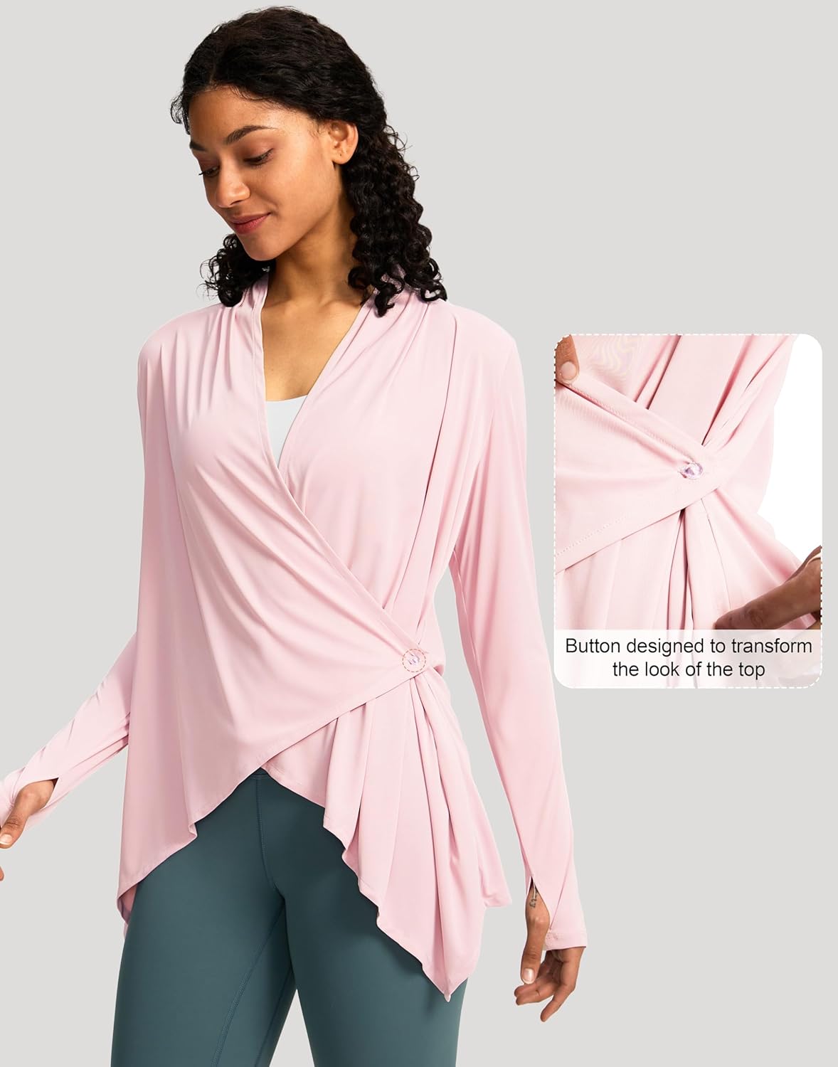 SANTINY UPF50+ Sun Shirt for Women Long Sleeve SPF UV Sun Protection Shirts Lightweight Cardigan with Pockets Swim Cover Up