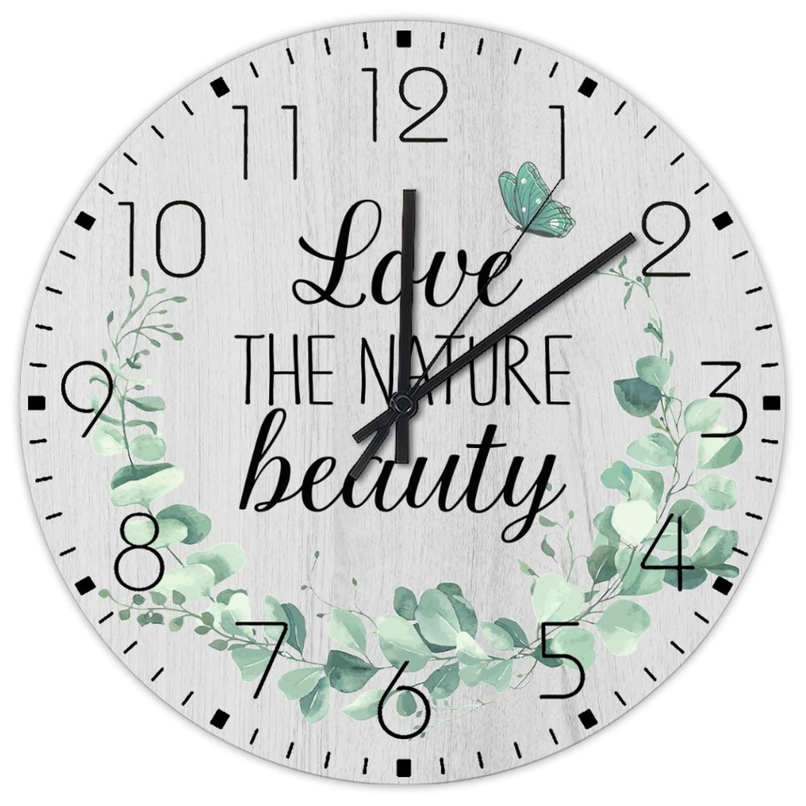 Horloges murales silencieuses Love The Nature Beauty pour une décoration d'intérieur rétro