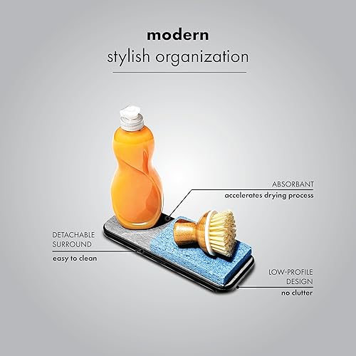 Miniatura 2 de madesmart Bandeja para fregadero, granito, colección de piedras de secado, base antideslizante