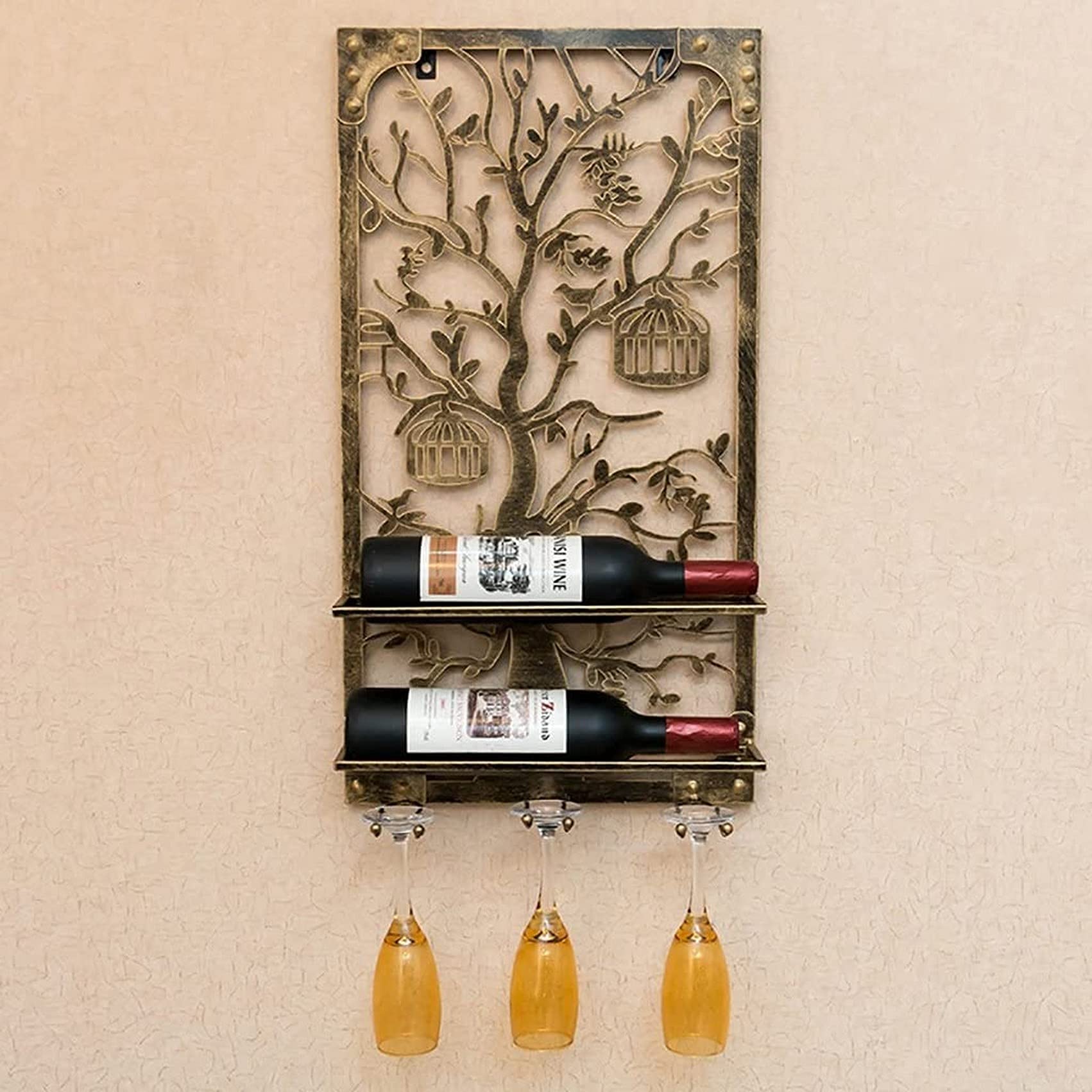 Support à vin mural en fer pour optimiser l'espace de votre cuisine