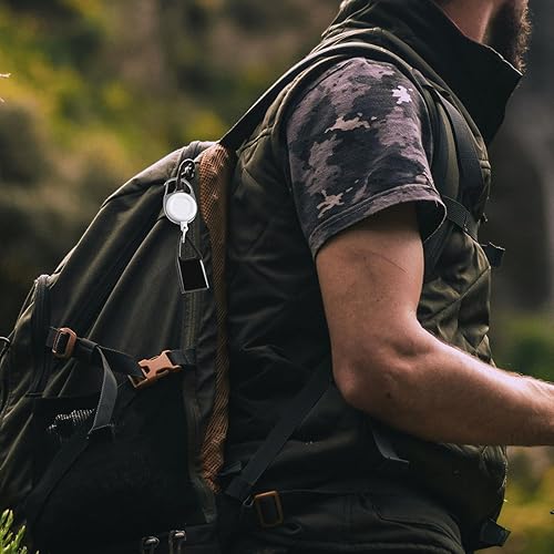 Miniatura 5 de Clip retráctil, soporte retráctil portátil llavero llavero para viajes, camping, senderismo, pesca, un solo clip