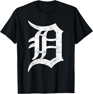 Detroit Graphic D Distress Grunge Motor City Camiseta