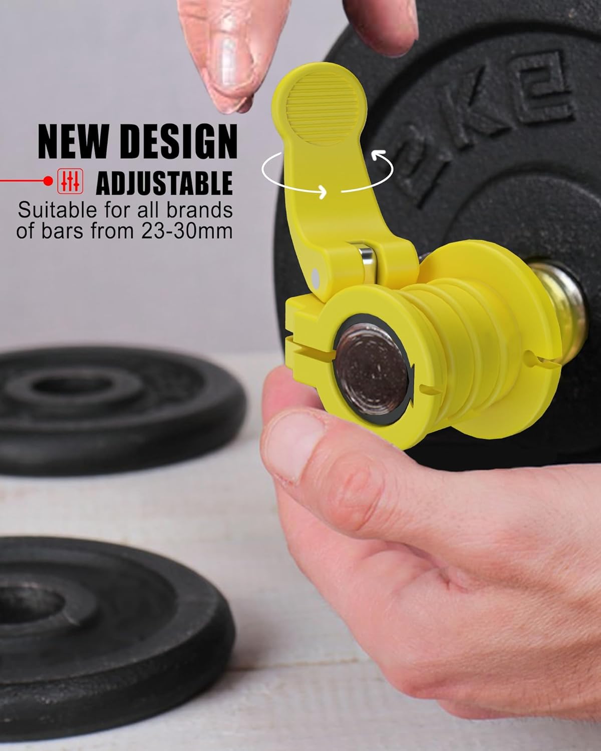 プロバーベルクリップ 1インチ バーベルクランプ 0.9-1.2インチ クイックリリース ウェイトクリップ バー用 マルチサイズ 調