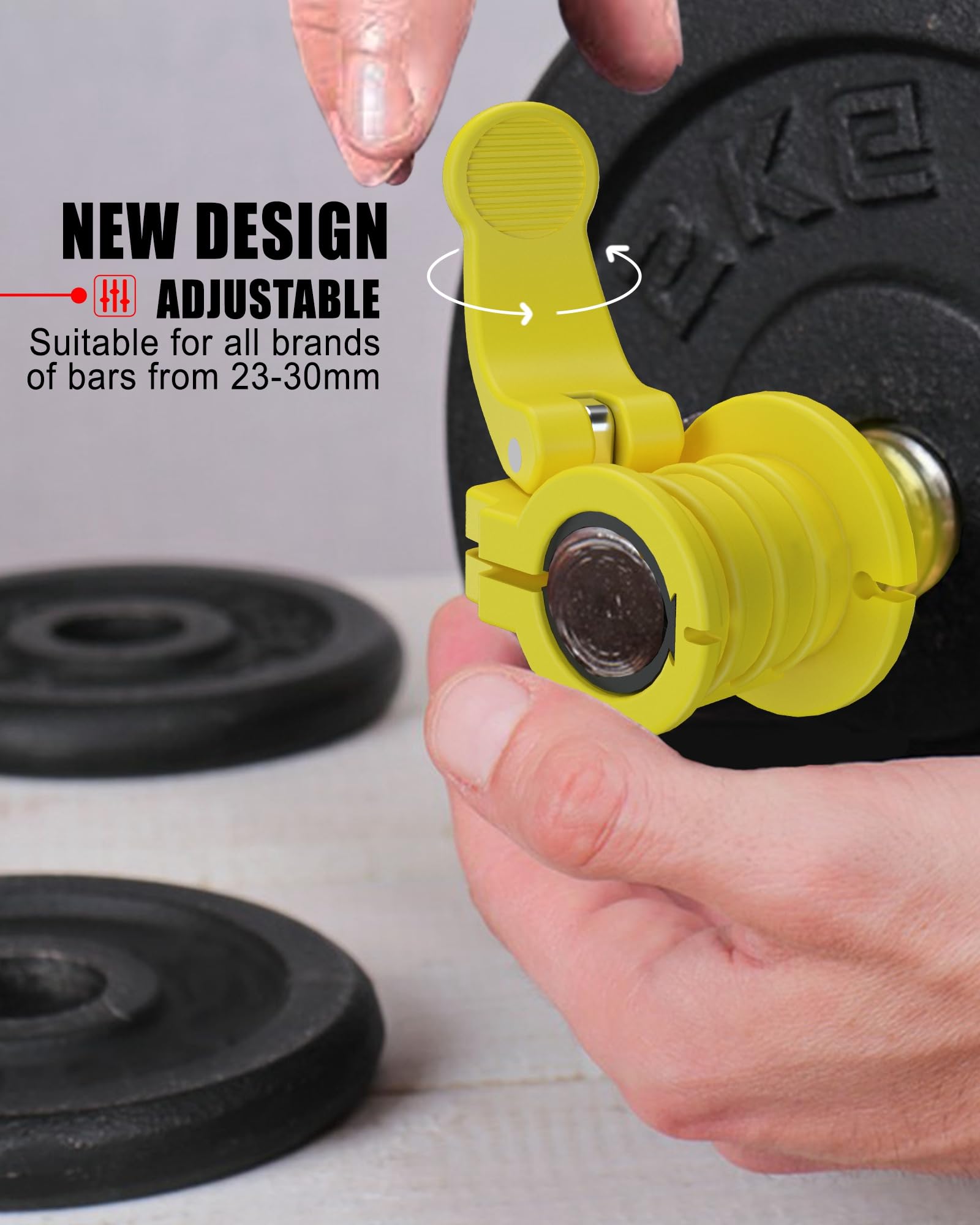 1 inch Barbell Clamps Pro Collar Adjustable Weight Bar Clips Fast Release Perfect for Pro Crossfit Strong Lifts and Olympic Fitness Training Supplies - Image 3