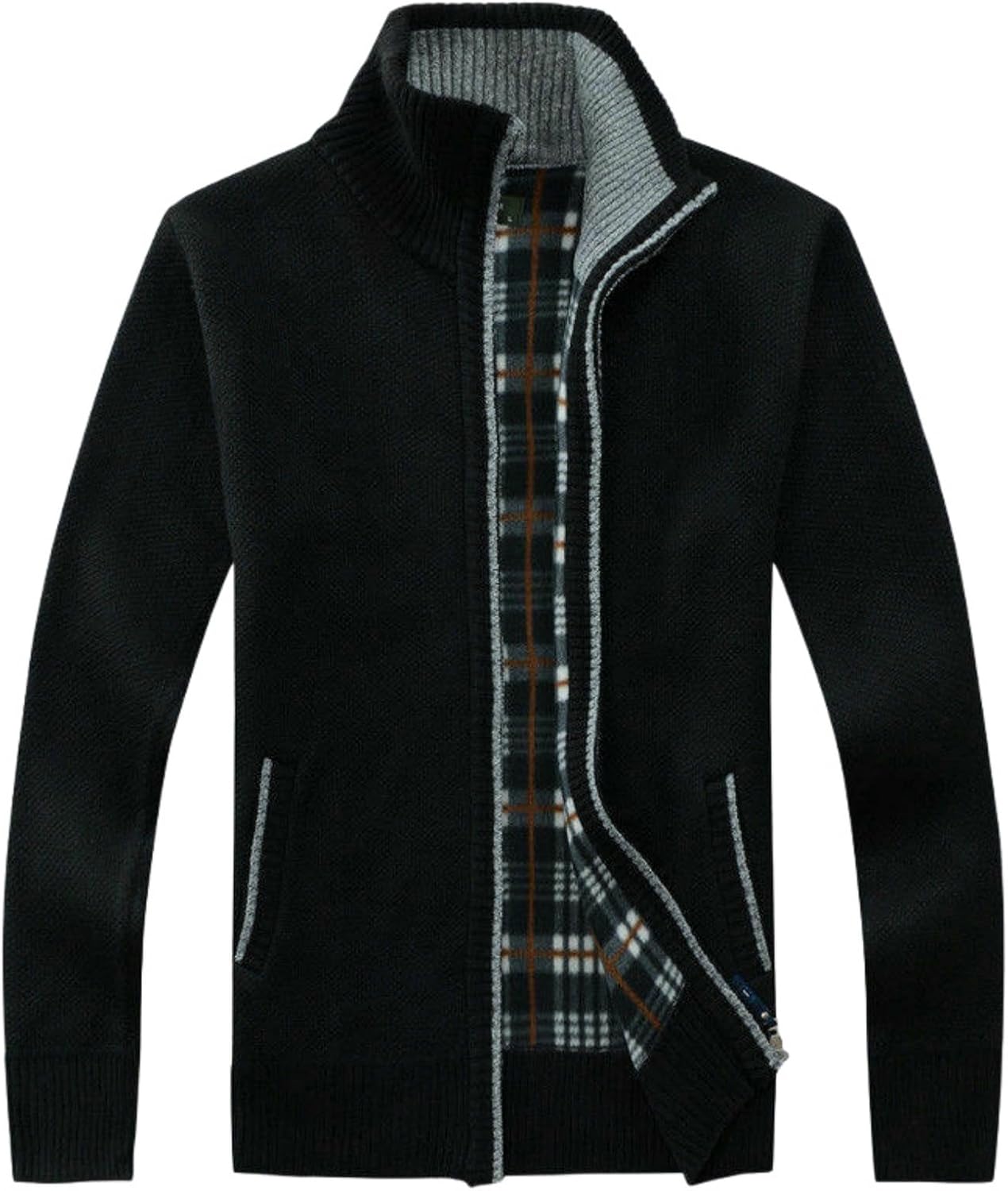 Men's Autumn Stand Collar Zipper Knitted Sweater Cardigan