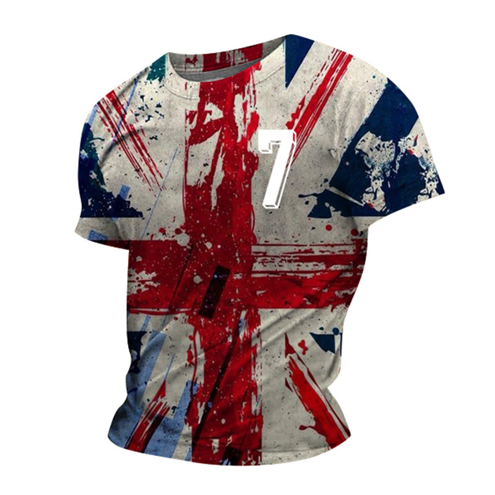Men T Shirt England Flag Athlete Number Print Short Sleeve Round Neck T Shirt Football Country European Supporters English Tournament 2025 Footy Soccer Top