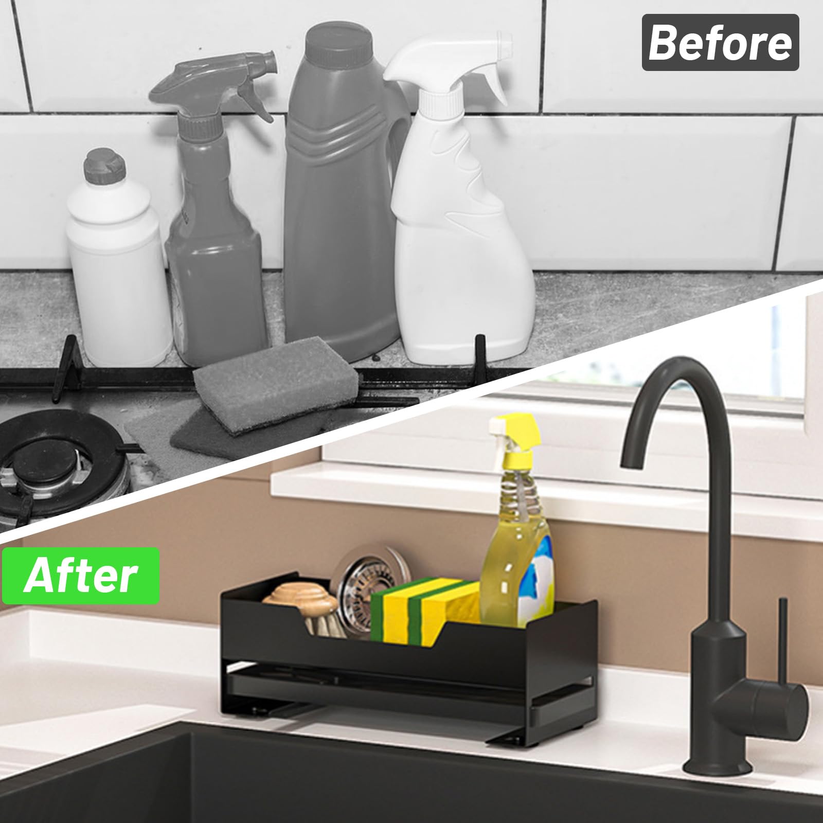 Simsky - Organizador para fregadero de cocina, soporte de esponja para fregadero, cocina
