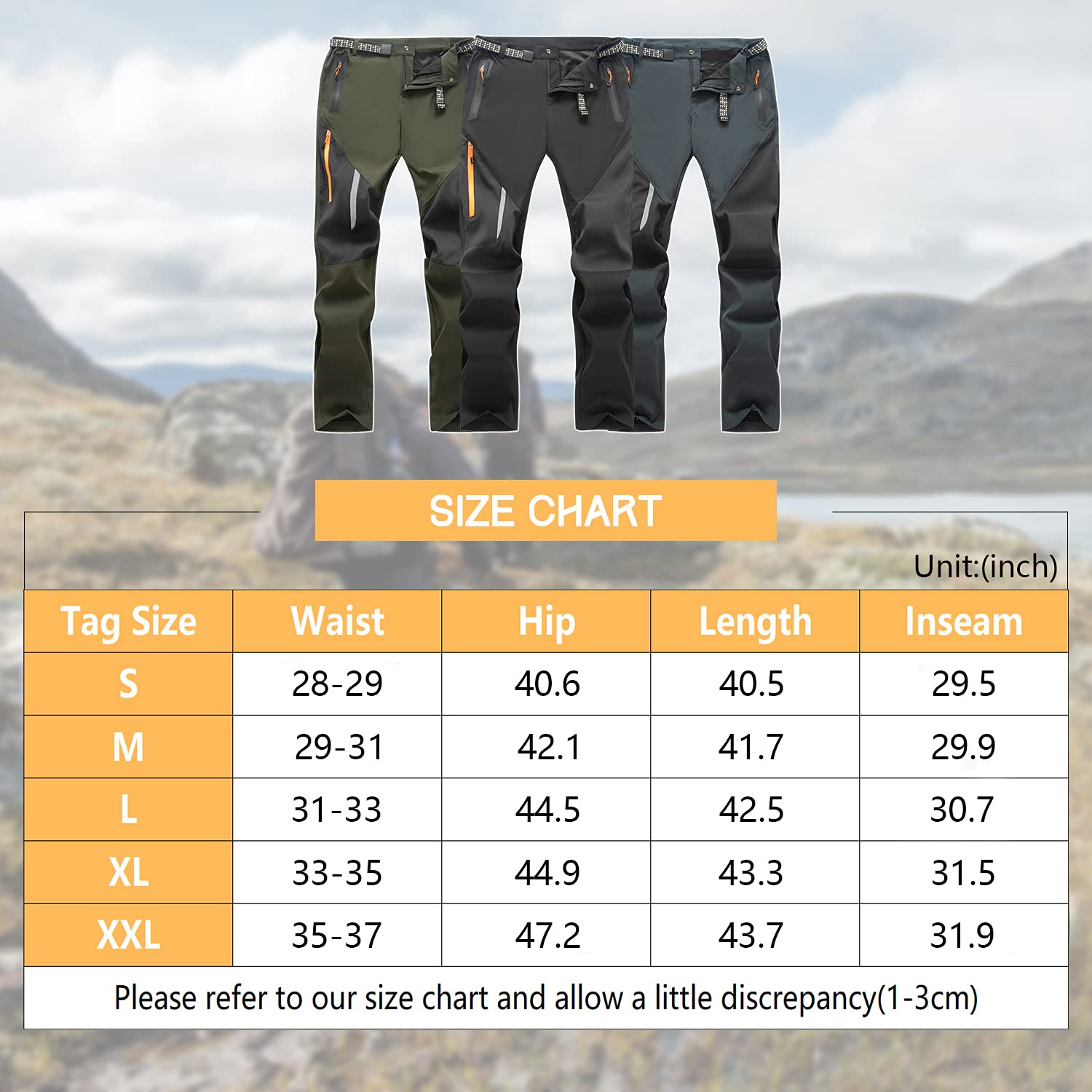 Pantalones para Caminar Transpirables al Aire Libre para Hombre Pantalones tácticos Ligeros a Prueba de Viento Pantalones de Senderismo de Cintura