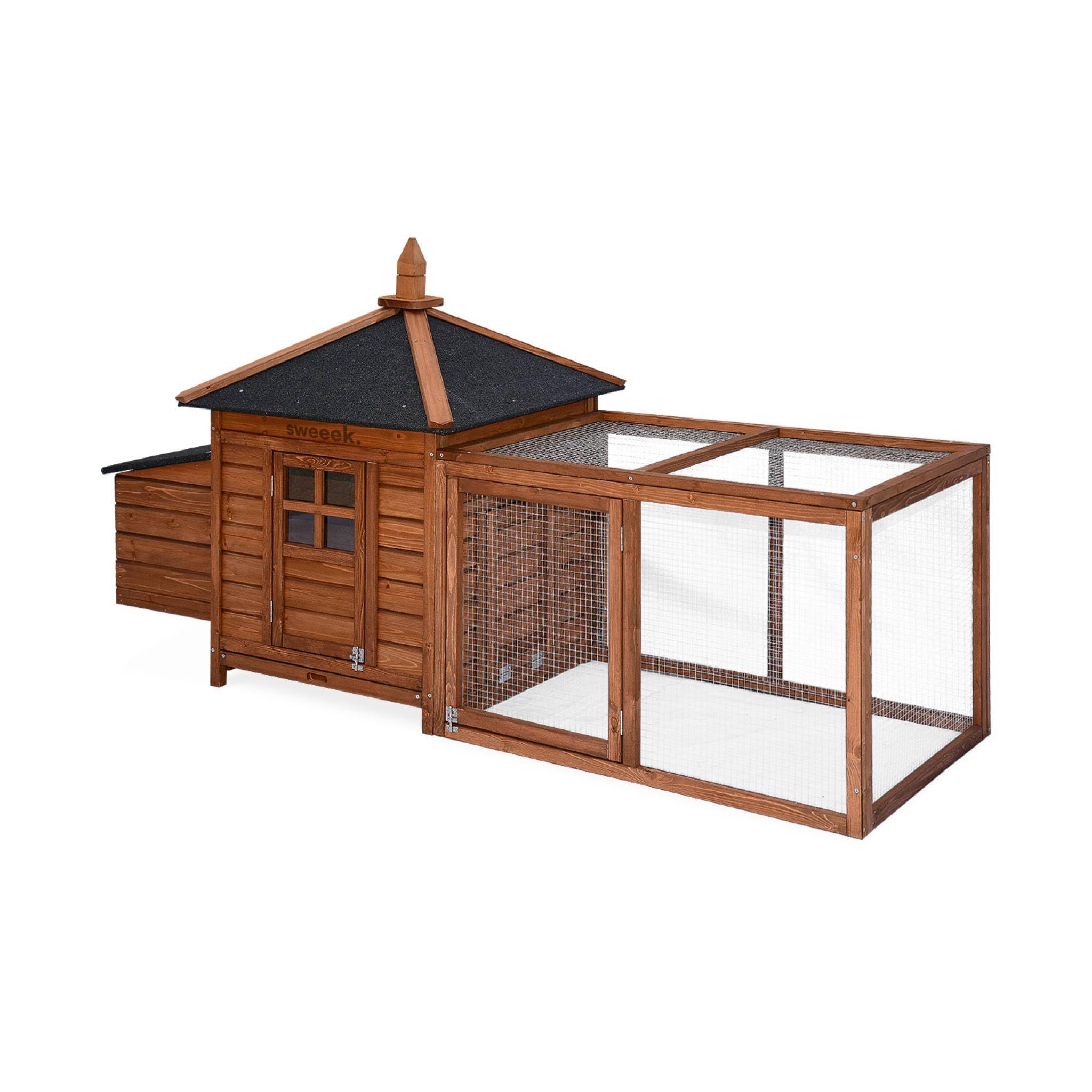 Alice's Garden - Poulailler en Bois Java. 4 Poules. Cage à Poule avec enclos