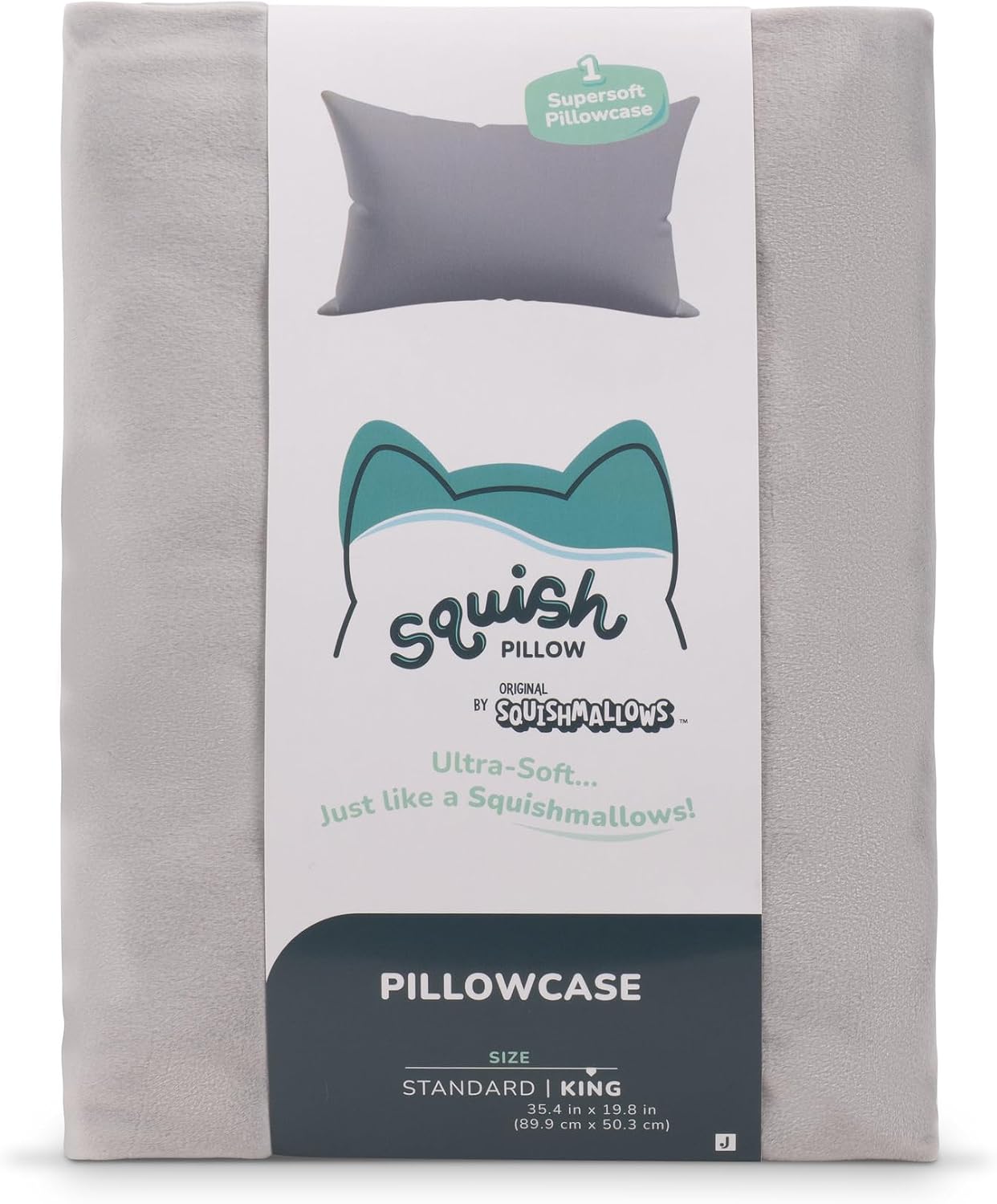 SquishPillow King Pillowcase - “Solid Slumber (Grey)”