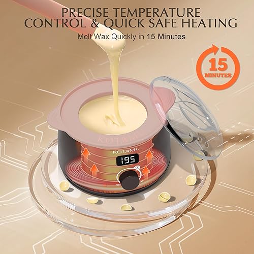 Miniatura 51 de KOTAMU Kit de depilación digital negra para mujeres y hombres, piel sensible, olla de cera dura para cejas, cara, piernas, axilas, depilación suave