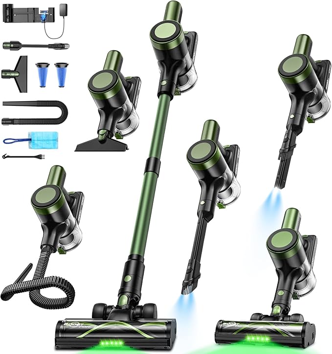 Aspiradora Inalámbrica Escoba 58kPa con Filtro HEPA y Autono