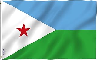 BPA 3x5 Feet Djibouti flag - Vivid Color and Fade Proof - Canvas Header and Double Stitched - Djiboutians Flags Polyester with Brass Grommets 3 X 5 Ft