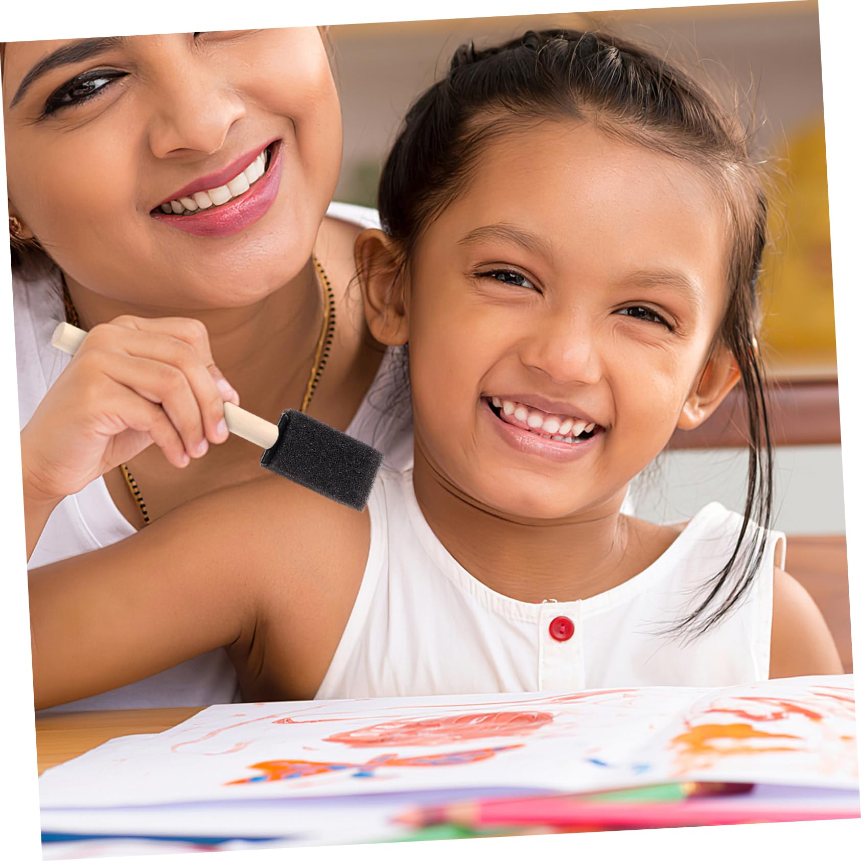 Uonlytech 2 Series Pincel De Esponja para Pintar Pintura para Redondo para Manualidades Esponjas Herramientas para Pinceles Esponjas Pinceles De Pintura para 25 Piezas*2