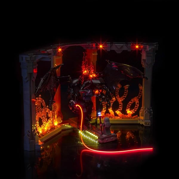 Kit d'éclairage LED compatible avec Lego 10367 Balrog Book Nook (pas de modèle), kit d'éclairage décoratif compatible avec le modèle de brique Lego Balrog Book Nook - 4