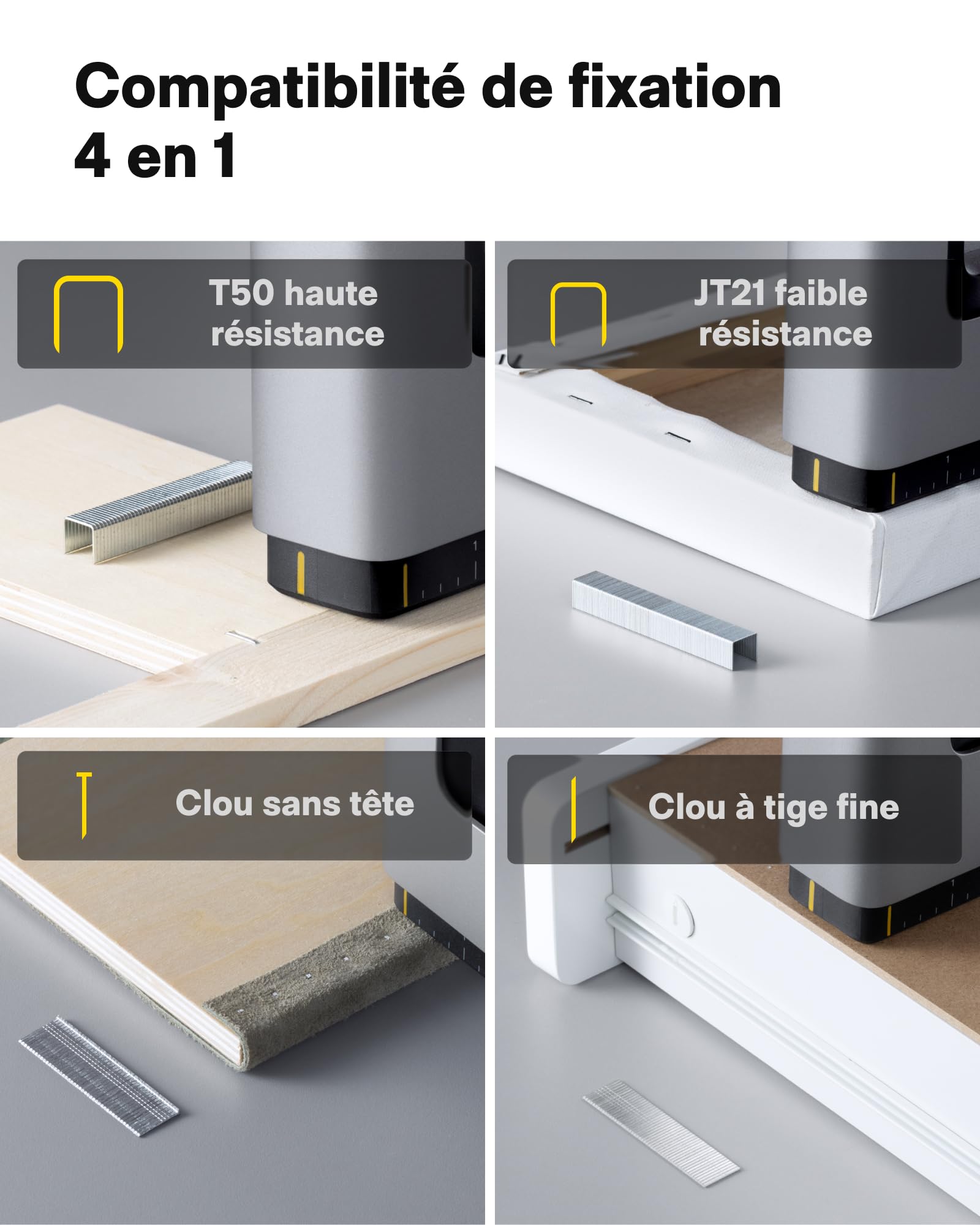 HOTO Pulse, cloueuse sans fil, agrafeuse électrique 4 en 1 pour bois