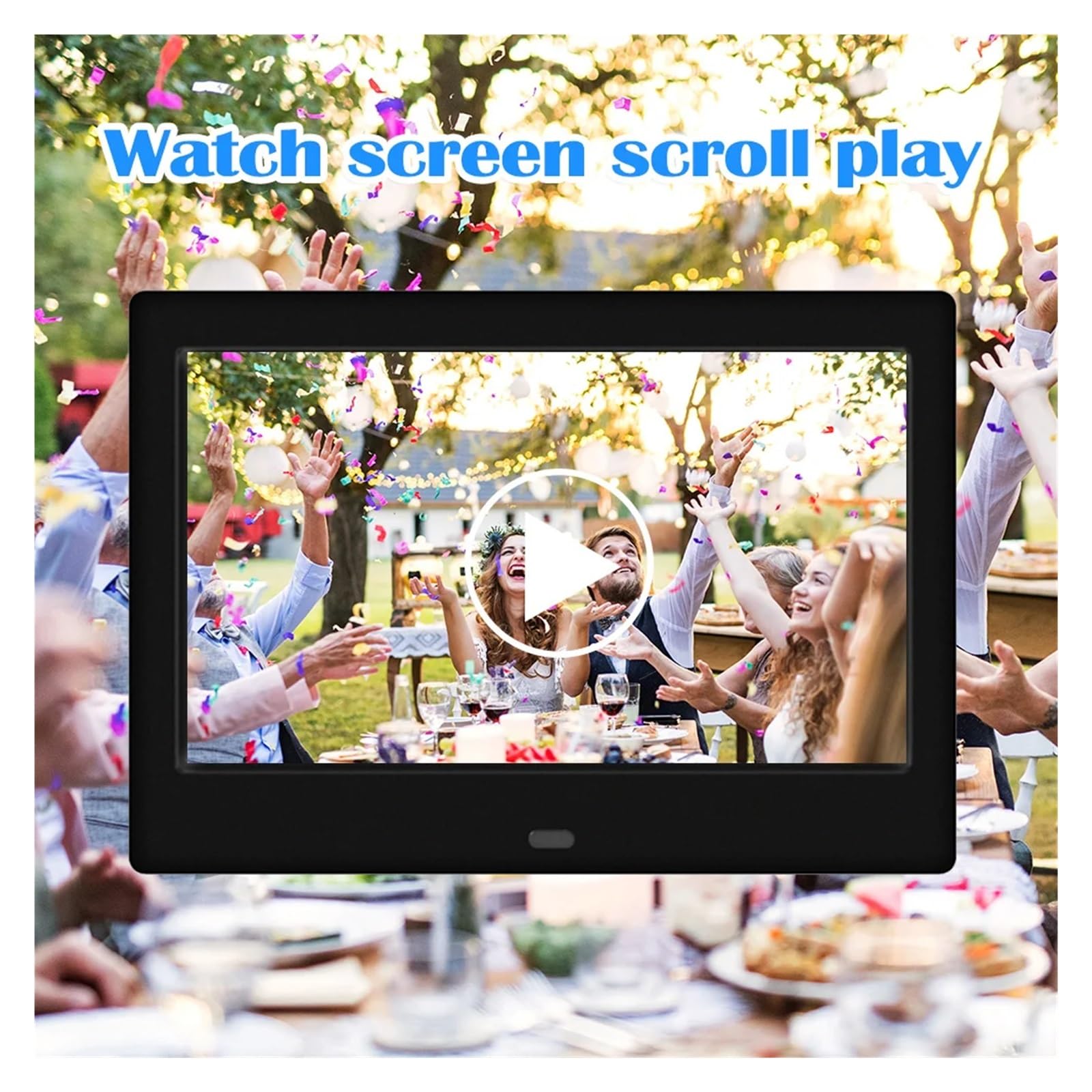 Cornice Digitale 7" IPS HD 1024x600 – Riproduzione Video 1080p, Accensione Automatica, MP3, Telecomando, Senza WiFi (bianca, Senza USB Da 32GB)