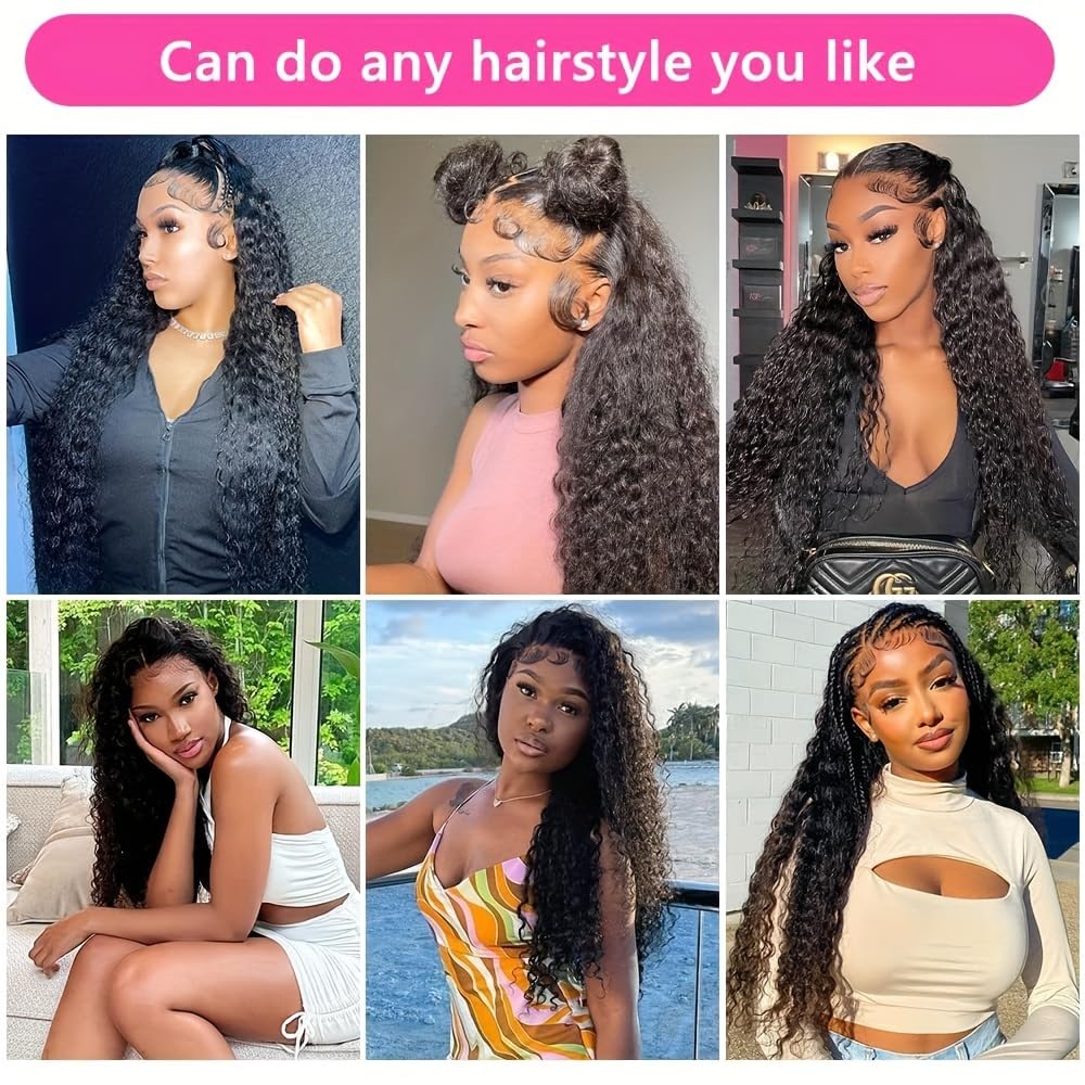 4x4 Hd Lace Closure Human Hair 20 Inch Free Part Deep Wave Closure Virgin Remy Curly Human Hair for Women Transparent Lace Closures Pre Plucked Natural Black