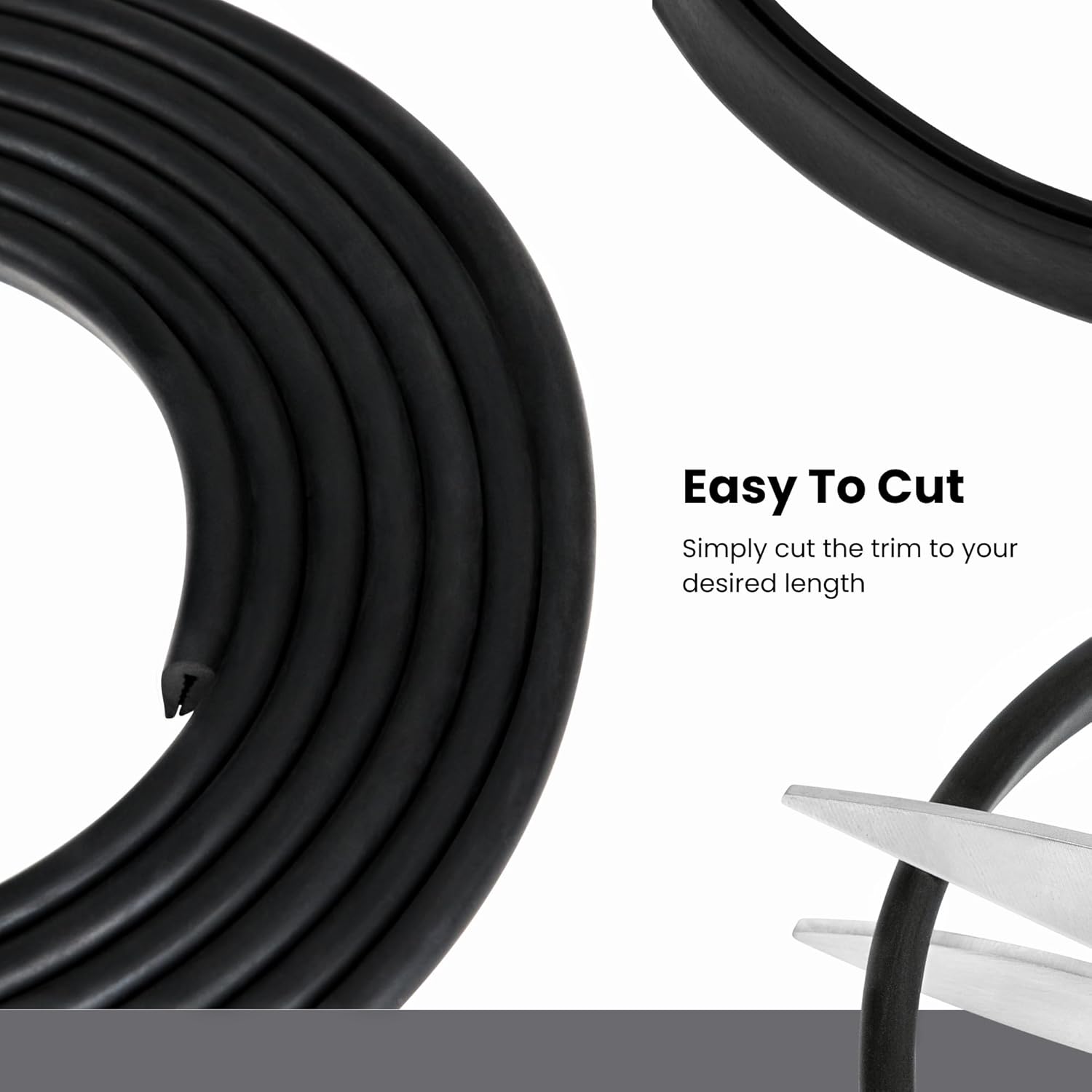 Black U Channel Edge Trim Seal EPDM 15/32" high x 19/64" Wide (50 Feet)