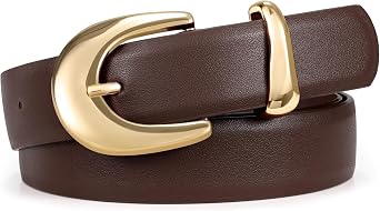 XZQTIVE Women PU Leather Belt for Jeans Pants Ladies Fashion Skinny belt with Gold Silver Buckle