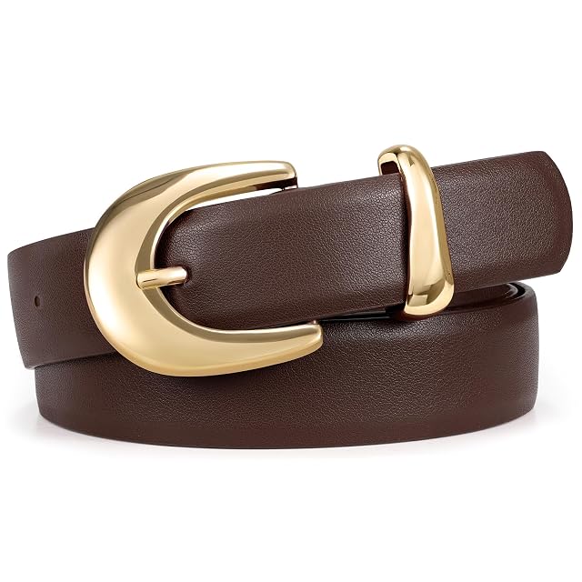 XZQTIVE Women PU Leather Belt for Jeans Pants Ladies Fashion Skinny belt with Gold Silver Buckle